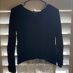 INC Black Sweater with Lace bottom detail